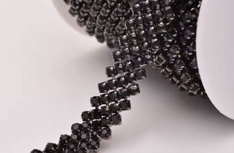 JUNAO SS16 Black Glass Rhinestone Cup Chain 1 Yard