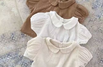 Korean Baby Girl Cute Collar Short Sleeve Top