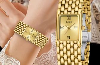 LIGE 2025 Square Dial Steel Belt Women’s Quartz Watch