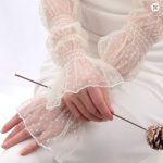 Long Lace Mesh Fingerless Gloves Summer Sunscreen Sleeves