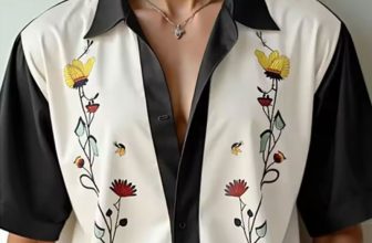 Men’s Hawaiian Grid Short Sleeve Flap Collar Shirt