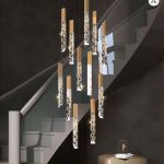 Modern LED Spiral Crystal Pendant Light Duplex Chandelier
