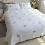 Pure Cotton Quilted Embroidery Bedspread Coverlet Set