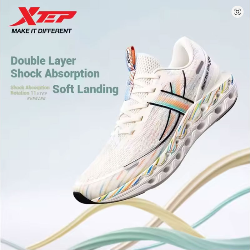 Xtep Reactive Coil 11.0 men's summer running shoes - side view of dynamic design
