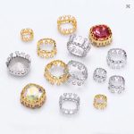 10Pcs Copper Claw Sew-On Rhinestones Gold Silver