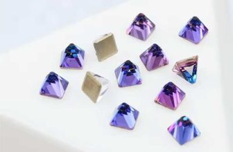 Blue Volcano Square Cone Gold Back Rhinestones DIY