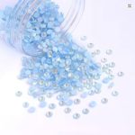Mocha Light Blue Glass Flatback Rhinestones Set SS4-SS30