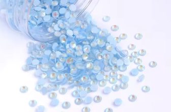 Mocha Light Blue Glass Flatback Rhinestones Set SS4-SS30