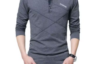 TFETTERS Long T-Shirt Men Turn-Down Stripe Designer