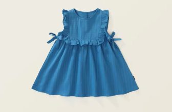 2025 Korean Lace Blue Vest Dress Girls