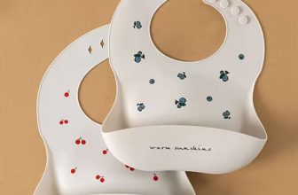 Baby Silicone Bib Waterproof Adjustable Cherry Print