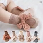 Baby-Girls’-Korean-Bow-Leather-Sole-Anti-Drop-Walking-Socks-