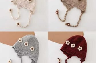 Baby-Girls’-Windproof-Knit-Flower-Ear-Protection-Winter-Bonnet-