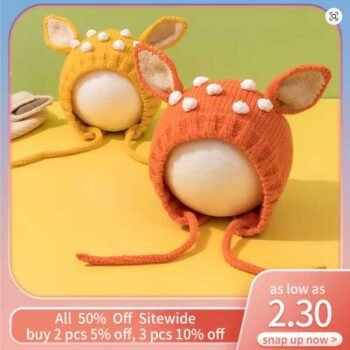 Kids’-Christmas-Elk-Ear-Protection-Knitted-Winter-Beanie-Hat
