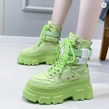 Rimocy-Women’s-Green-Punk-Chunky-Platform-Motorcycle-Boots