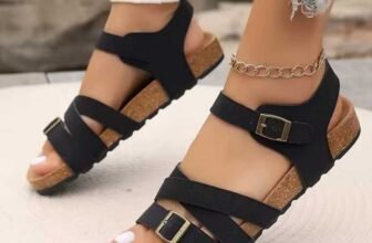 Women’s-Lightweight-Buckle-Strap-Non-Slip-Cork-Flat-Summer-Sandals