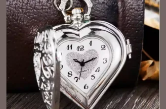 Heart Pocket Watch Pendant Necklace Quartz Watch Gift