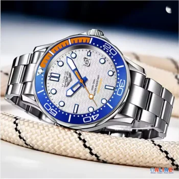 LIGE Quartz Watch Stainless Steel Date Watch Men