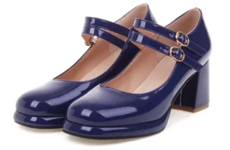 Mary Janes Block Heels Large Size Women Pumps