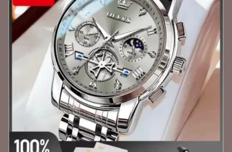OLEVS Chronograph Watch Moon Phase Quartz Watch Men