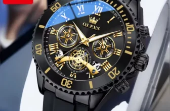 OLEVS Quartz Watch Calendar Window Silicone Strap Men