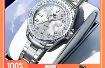 OLEVS Quartz Watch Diamond Bezel Date Watch Women