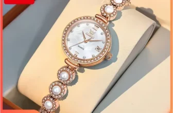 OLEVS Quartz Watch Pearl Chain Automatic Date Women