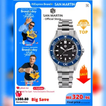 San Martin Diver Watch Automatic Watch Helium Valve