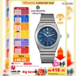 San Martin Sports Watch Waffle Dial Integrated Bracelet