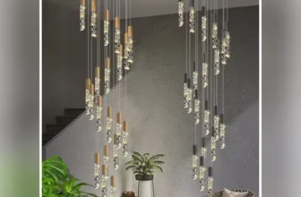 LED Chandelier Staircase Chandelier Crystal Light Modern Loft
