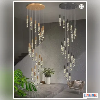 LED Chandelier Staircase Chandelier Crystal Light Modern Loft