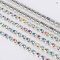 10 Yards Crystal AB Rhinestone Close Chain Silver Trim