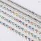 10 Yards Crystal AB Rhinestone Close Chain Silver Trim