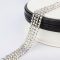 10 Yards Crystal AB Rhinestone Close Chain Silver Trim