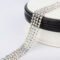 10 Yards Crystal AB Rhinestone Close Chain Silver Trim