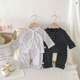 2024 Baby Boys Striped Pajama Set 2pcs 0-3Y