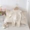 2024 Baby Girls Floral Cotton Top Pants Pajama Set