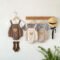 2025 Bear Waffle Romper Suspender Shorts Set Kids
