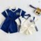 2025 Boys College Style Letter T-shirt Shorts Set