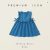 2025 Korean Lace Blue Vest Dress Girls