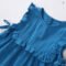 2025 Korean Lace Blue Vest Dress Girls