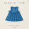 2025 Korean Lace Blue Vest Dress Girls