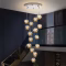 Modern LED Glass Ball Staircase Chandelier