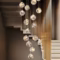 Modern LED Glass Ball Staircase Chandelier