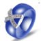 AAA Crystal X Cross Ceramic Ring Women Fashion Jewelry