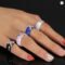 AAA Crystal X Cross Ceramic Ring Women Fashion Jewelry