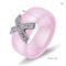 AAA Crystal X Cross Ceramic Ring Women Fashion Jewelry