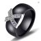 AAA Crystal X Cross Ceramic Ring Women Fashion Jewelry