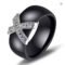 AAA Crystal X Cross Ceramic Ring Women Fashion Jewelry