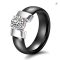 AAA Crystal X Cross Ceramic Ring Women Fashion Jewelry